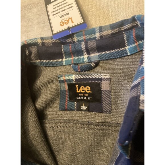 Lee Men's Medium Thick Flannel Shirt Jacket Shacket Thermal Lining Large NWT - Picture 4 of 8